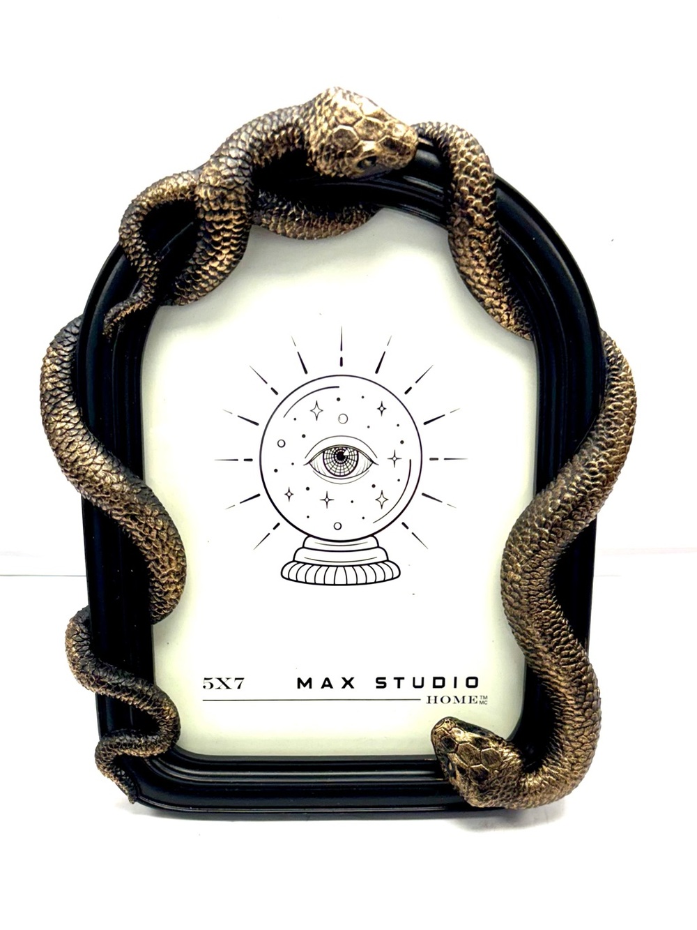 Max Studio Gothic Style Black Snake 5 x 7 Picture Frame Gold Accent F571020